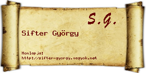 Sifter György névjegykártya