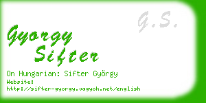 gyorgy sifter business card